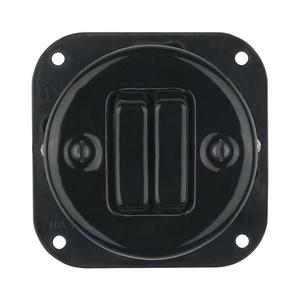Bohemia-Design - Întrerupător dublu retro din porțelan fără ramă nr. 5 negru imagine