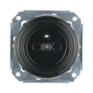 Bohemia-Design - Priză retro din porțelan pentru uz casnic, fără ramă, 250V/16A, neagră imagine