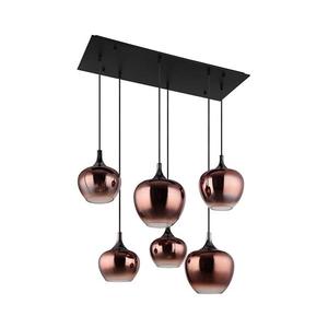 Globo 15548-6HG - Lustru suspendat MAXY pe cablu, 6xE27/40W/230V, finisaj cupru imagine