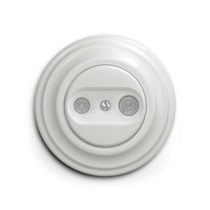 lap - Priză TV+R retro, trecătoare, cu ramă, albă imagine