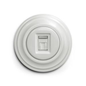 lap - Priză de date retro cu ramă, albă imagine