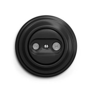 lap - Priză pentru abonați TV+R retro (cu trecere) cu ramă neagră imagine