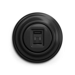 lap - Priză de date retro cu ramă, neagră imagine