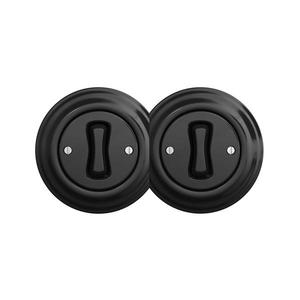 lap - Întrerupător dublu unipolar în stil retro, cu ramă nr. 1, negru imagine