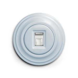 lap - Priză de date retro cu ramă, albastru imagine