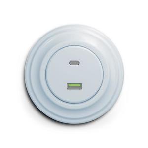 lap - Priză USB retro A+C cu ramă albastră imagine