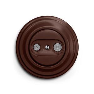 lap - Priză retro TV+R (cu trecere) cu ramă maro imagine