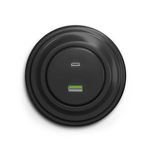 lap - Priză USB retro A+C cu ramă, antracit imagine