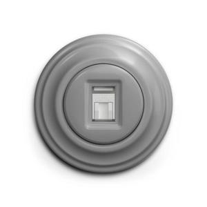 lap - Priză de date retro cu ramă, gri imagine