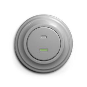 lap - Priză retro USB A+C cu ramă gri imagine