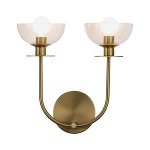 Alora Mood ALM-SYLVIA-2WB-BG-CL - Aplica de perete SYLVIA 2xE14/40W/230V, finisaj auriu imagine