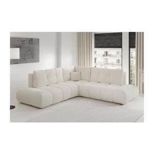 Colțar extensibil tapițat ALMADA cu spațiu de depozitare, configurație L stânga, bej imagine