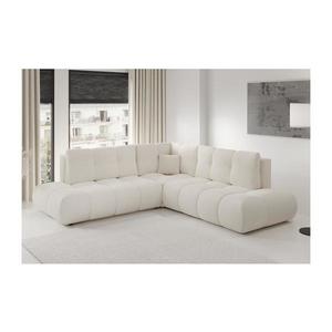 Colțar extensibil ALMADA, tapițat, cu spațiu de depozitare, formă L, orientare dreapta, bej imagine