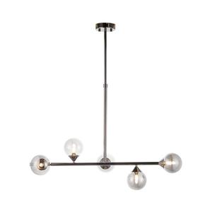 Endon 101348 - Lustră pe tijă OTIS 5xG9/3W/230V, crom negru / negru fumuriu imagine