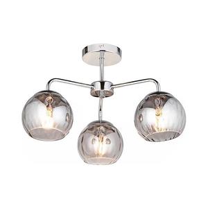 Endon 97971 - Lustră aplicată DIMPLE, 3xE14/7W/230V, crom lucios/gri fumuriu imagine