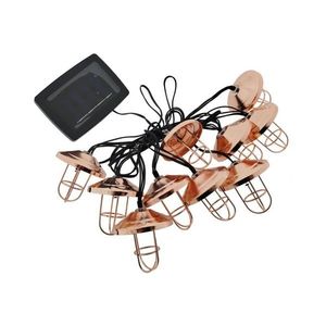 Ghirlandă solară LED, 10 LED-uri, 1, 2 V, 300 mAh, 3, 8 m, IP44, culoare cupru imagine