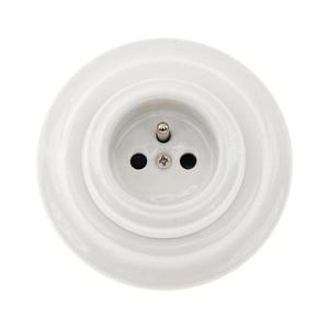 Bohemia-Design - Priză retro din porțelan pentru uz casnic, cu ramă, 250V/16A, albă imagine
