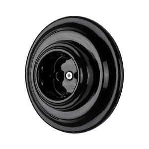 Bohemia-Design - Priză retro de perete din porțelan cu cadru SCHUKO 250V/16A, neagră imagine