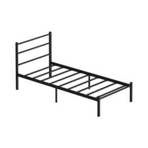 Pat metalic FERON 90x200 cm, negru, capacitate de încărcare 120 kg imagine