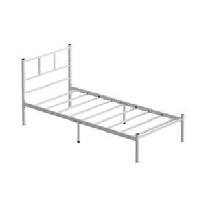 Pat metalic pentru o persoană ROVAN 90x200 cm, alb, sarcină maximă 120 kg imagine