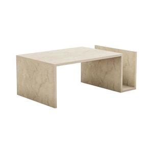 Masă de cafea MONEL, decor marmură, bej imagine