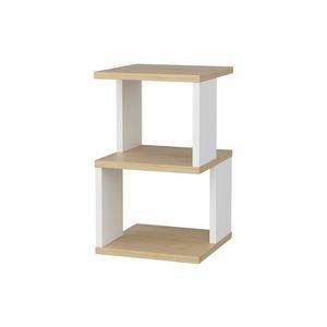 Noptieră ZUNA, stejar/alb imagine