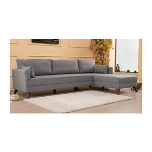 Colțar L KORFU, gri, cu șezlong pe partea dreaptă imagine