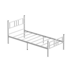 Pat metalic pentru o persoană PIRON, 90 x 200 cm, alb, sarcină maximă 120 kg imagine