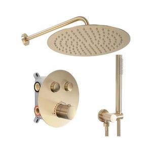 REA-P8551 - Set de duș LUNGO cu baterie termostatată încastrată, auriu periat imagine