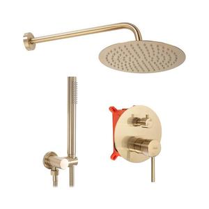 REA-P4160 - Set de duș LUNGO cu baterie încastrată, finisaj auriu periat imagine