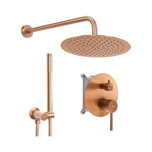 LUNGO Set de duș cu baterie încastrată, cupru periat - REA-P8809 imagine