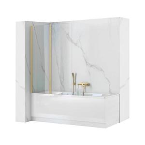 REA-K9777 - Paravan pliabil pentru cadă AGAT 140x100 cm, auriu periat/transparent imagine