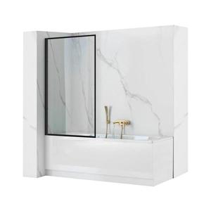 REA-K7390 - Paravan pentru cadă LAGOS 140x80 cm negru/transparent imagine