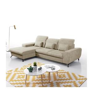 Colțar extensibil ALTA, tapițat, cu spațiu de depozitare, formă L, orientare stânga, bej imagine