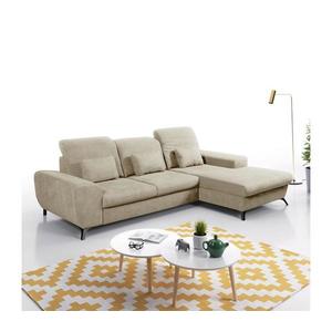 Colțar extensibil ALTA, tapițat, cu spațiu de depozitare, în L, pe partea dreaptă, bej imagine