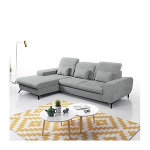 Colțar extensibil tapițat ALTA în formă de L, orientare stânga, gri, cu spațiu de depozitare imagine