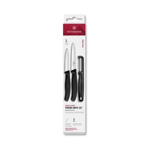 Victorinox - Set de 3 cuțite de bucătărie SWISS CLASSIC cu curățător, negru imagine