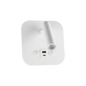 Aplică LED de perete cu port USB, 8W, 230V, 3000K, alb imagine