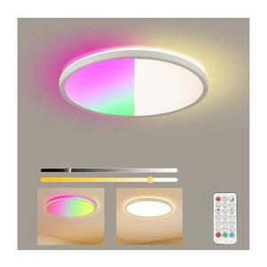 Brilagi - Corp de iluminat LED RGB Ultra Slim, cu dimmer, 18W, 230V, Ø 30 cm, alb + telecomandă imagine