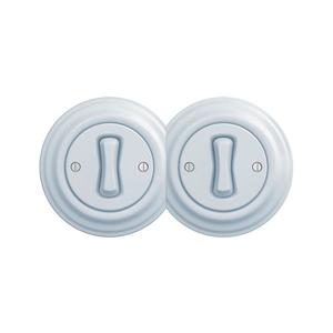 lap - Întrerupător dublu unipolar retro cu ramă nr. 1, albastru imagine