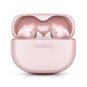 Niceboy Pins 4 - Căști wireless cu ANC, 400 mAh (carcasă) + 2 x 50 mAh (căști), IPX4, roz imagine