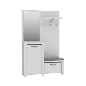 Panou de hol HIRO cu oglindă, alb/gri imagine