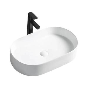 REA-U1055 - Lavoar pe blat NADIA 38, 5 x 61 cm, ceramică, alb lucios imagine