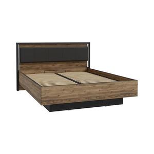 Pat dublu OREN 160x200 cm cu spațiu de depozitare maro/negru imagine