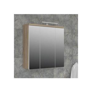 Dulap suspendat pentru baie VENOM cu oglindă, alb/stejar Sonoma imagine