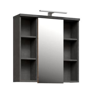 Dulap de baie suspendat cu oglindă VENOM, antracit/maro imagine