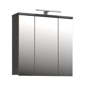 Dulap suspendat pentru baie cu oglindă VENOM, antracit/maro imagine