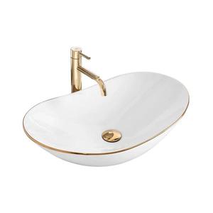 REA-U8570 - Lavoar pentru blat ROYAL 36x62 cm ceramică/alb lucios/auriu imagine