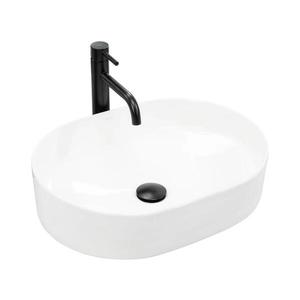 REA-U6563 - Lavoar pe blat NADIA 38x50 cm ceramică/alb lucios imagine