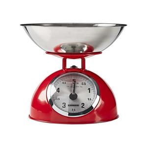 Melissa - cântar de bucătărie retro cu bol, roșu imagine